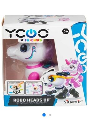 YCOO N Friends Robo Heads Up Puppy Robotic pet Blue White Kids Girl Gift Unicorn